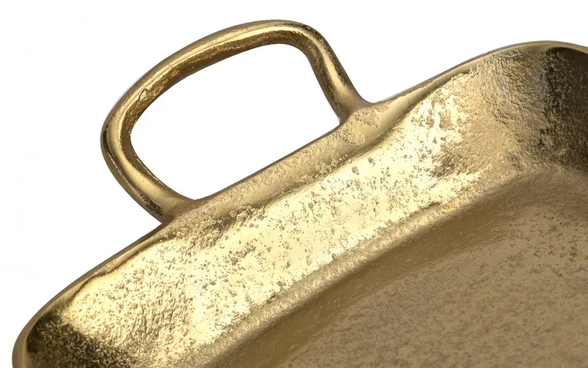 Dekor Pap Taca ozdobna patera metalowa z uchwytem złota 41 cm Hot