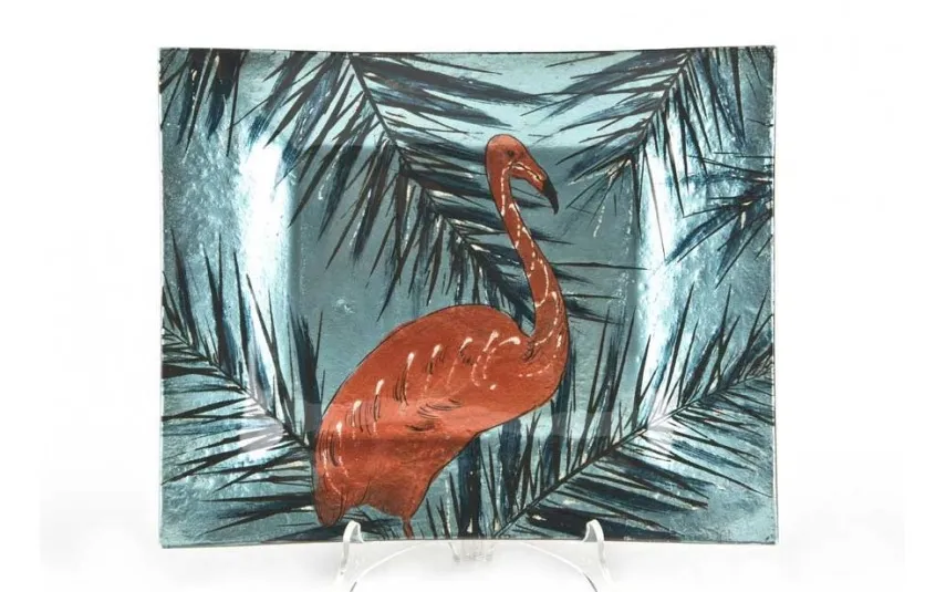 Witek Home Talerz dekoracyjny 3812A szklany Flaming 31 cm Discount