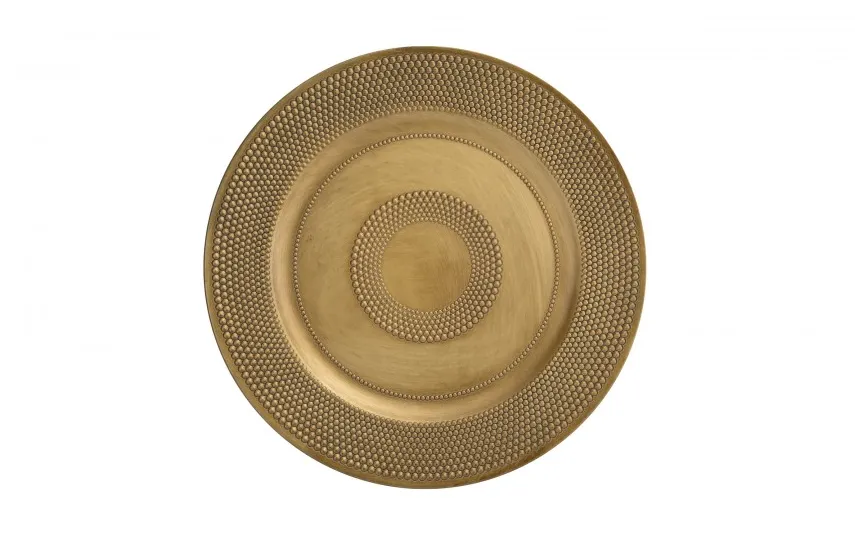 Art-Pol Talerz dekoracyjny plastikowy 33 cm złoty kulki AP162795 Best
