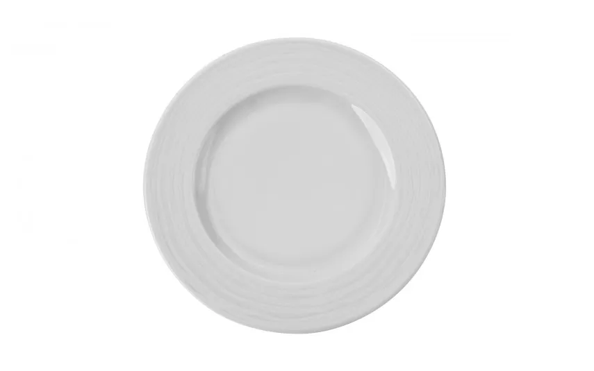 Karolina Talerz deserowy płytki 19 cm prążki Stock biały Clearance