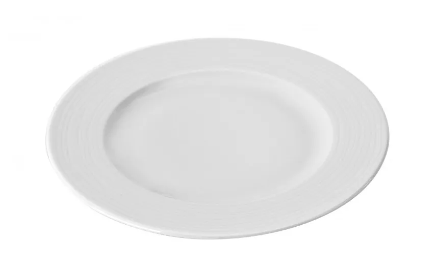 Karolina Talerz deserowy płytki 19 cm prążki Stock biały Clearance