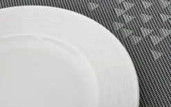 Karolina Talerz deserowy płytki 19 cm prążki Stock biały Clearance