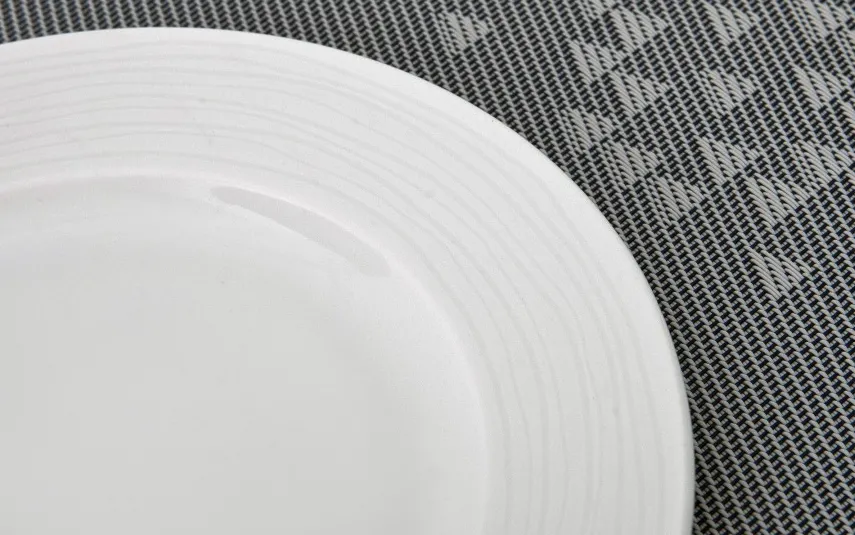 Karolina Talerz deserowy płytki 19 cm prążki Stock biały Clearance