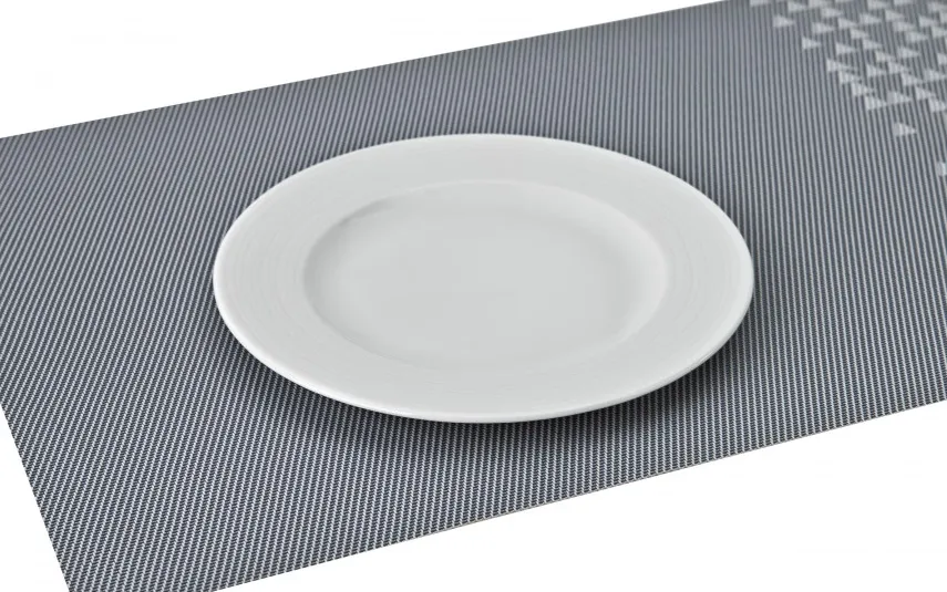 Karolina Talerz deserowy płytki 19 cm prążki Stock biały Clearance