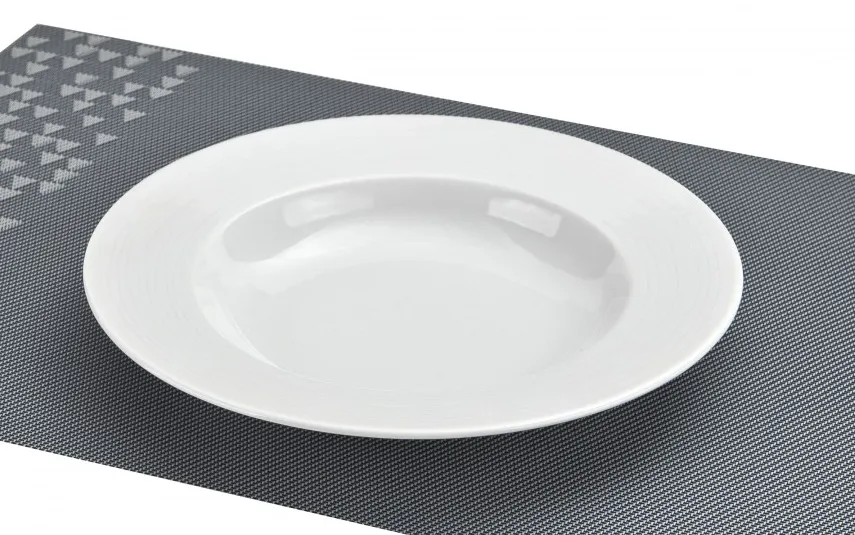 Karolina Talerz głęboki 23 cm prążki Stock biały New