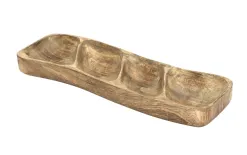 Orion Talerz na przekąski dzielony 35x11 cm drewno mango Outlet