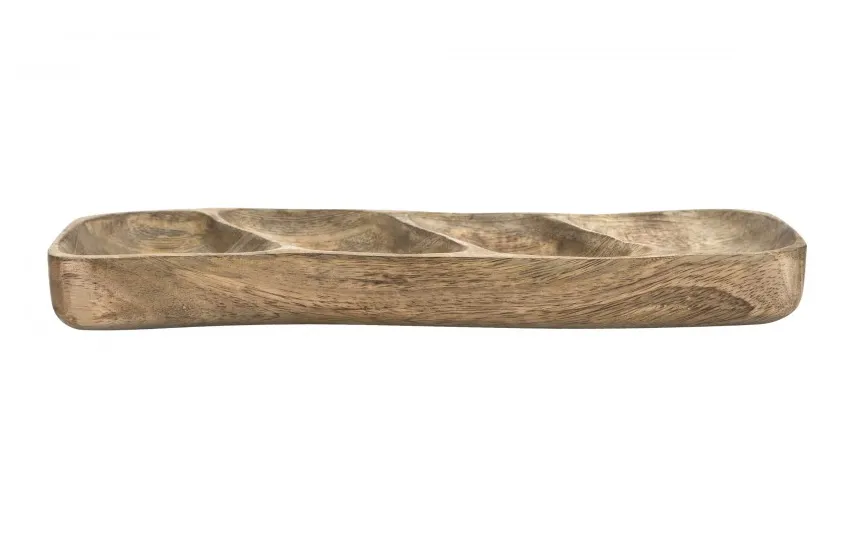 Orion Talerz na przekąski dzielony 35x11 cm drewno mango Outlet
