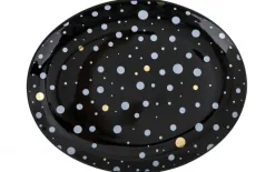 Karolina Talerz owalny płytki Black Galaxy 22x18 cm Outlet