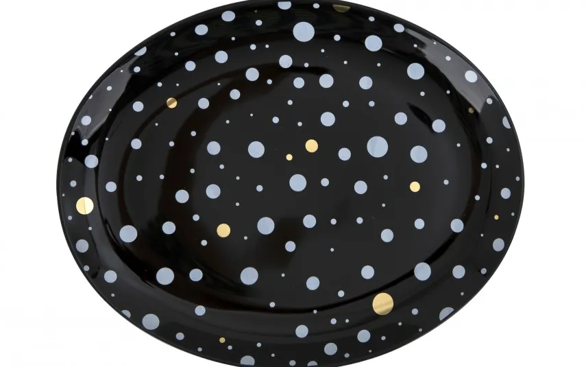 Karolina Talerz owalny płytki Black Galaxy 22x18 cm Outlet