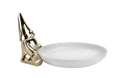 Ewax Talerz ozdobny deserowy 18 cm z Krasnalem biały New