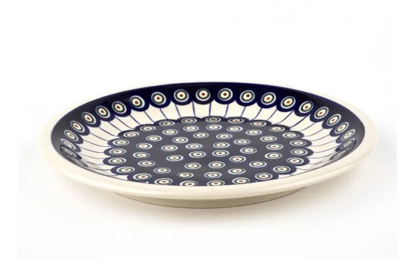 Boleslawiec Talerz płytki 25 cm Bolesławiec Kropki 8 Fashion