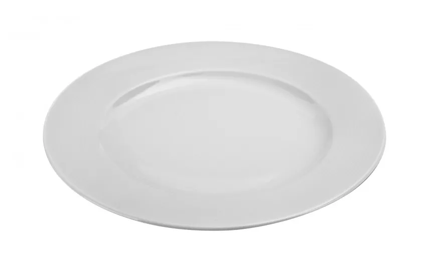 Karolina Talerz płytki 26 cm obiadowy prążki Stock biały Outlet