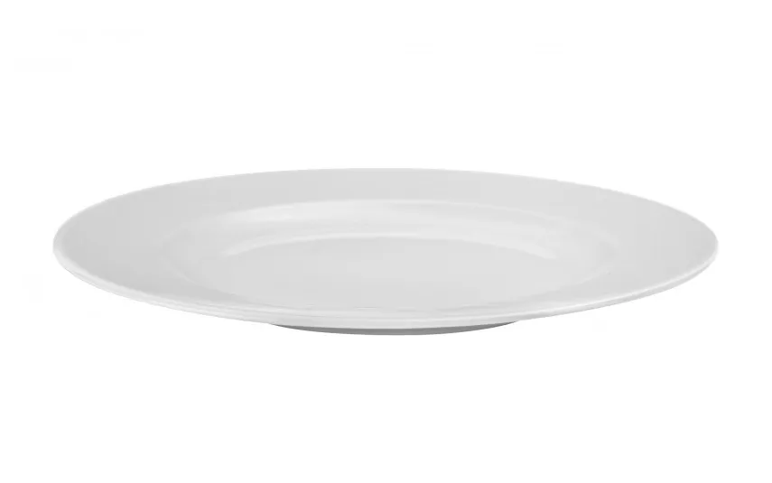 Karolina Talerz płytki 26 cm obiadowy prążki Stock biały Outlet