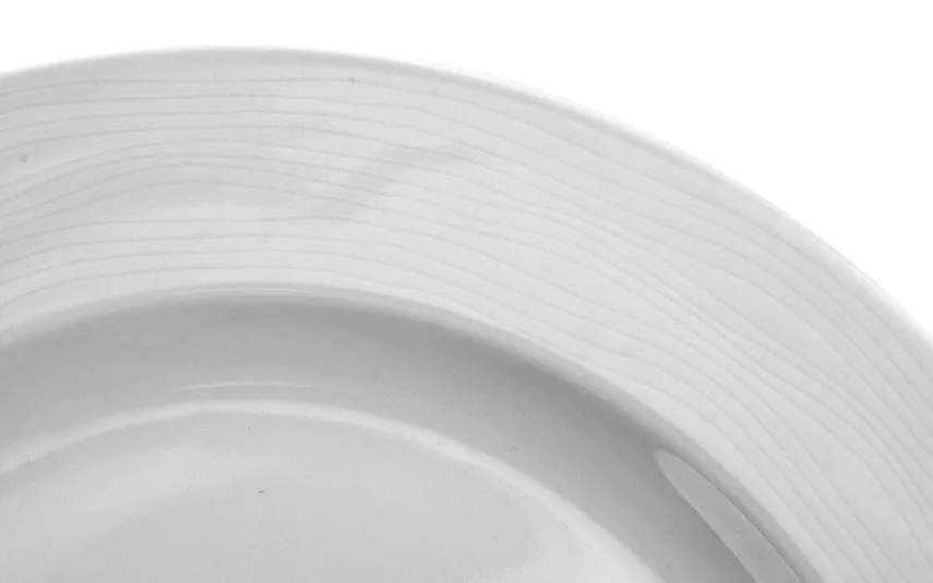 Karolina Talerz płytki 26 cm obiadowy prążki Stock biały Outlet