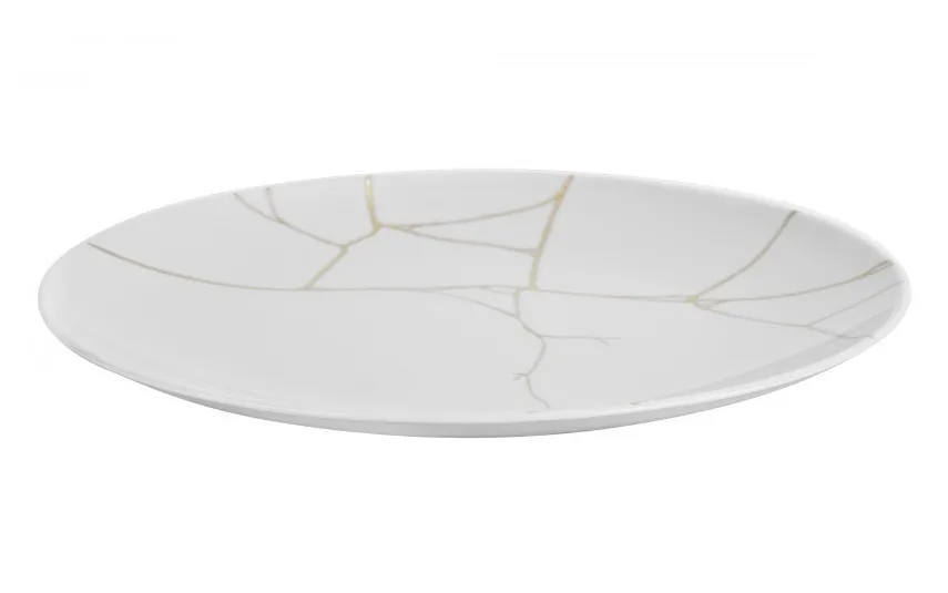 Karolina Talerz płytki obiadowy 28cm Tektonika biała Fashion