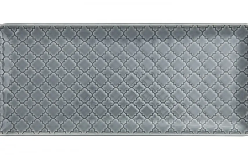 Lubiana Talerz płytki prostokątny 29x13cm Marrakesz szaro-niebieski K9 Best