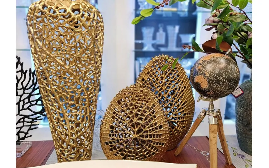 Art-Pol Wazon ażurowy złoty 35 cm 163309 Best