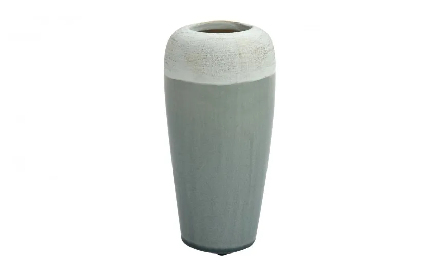 Art-Pol Wazon ceramiczny 25 cm biało-niebieski AP141812 Outlet