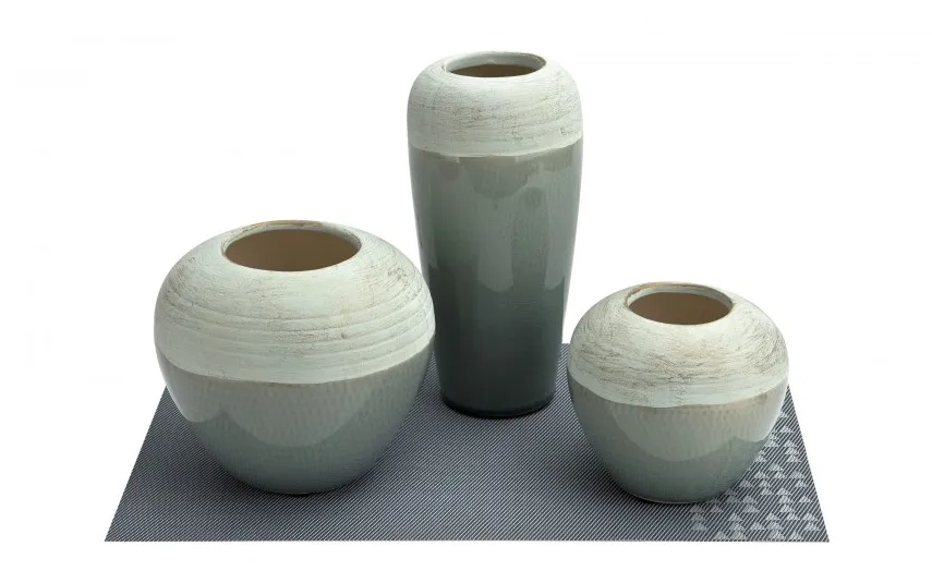 Art-Pol Wazon ceramiczny 25 cm biało-niebieski AP141812 Outlet