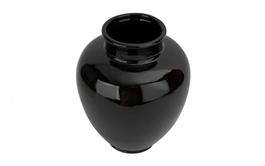 Ewax Wazon ceramiczny 26,5 cm czarny niski 8872 Hot
