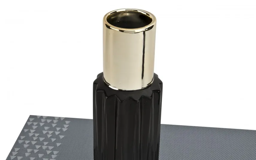 Ewax Wazon ceramiczny 32,5 cm czarno-złoty 2817 Clearance
