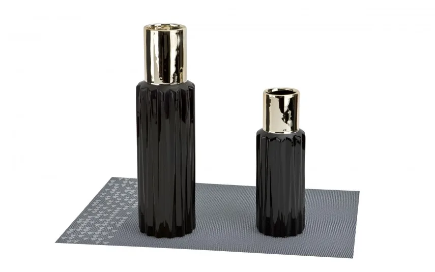 Ewax Wazon ceramiczny 32,5 cm czarno-złoty 2817 Clearance