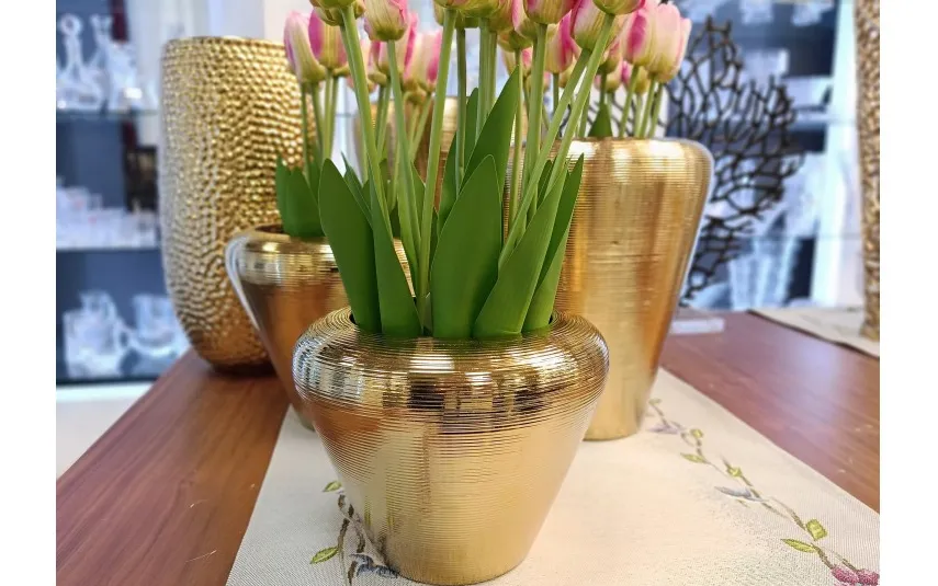 Armir Home Decorations Wazon ceramiczny 16 cm w kolorze złota 441562 Discount