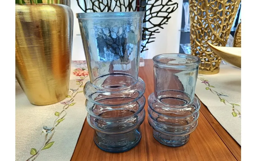 San Miguel Wazon szklany 17 cm Altea niebieski 4869 recykling Outlet