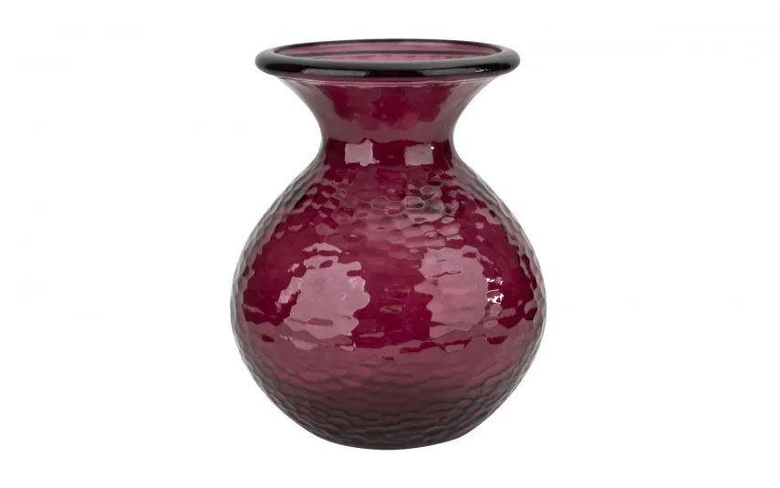 San Miguel Wazon szklany 24,5 cm bordowy 4828 Paradise recykling Online
