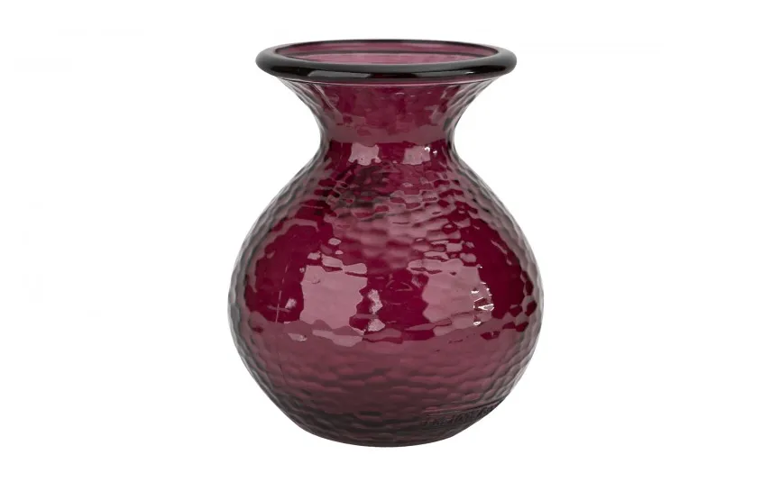 San Miguel Wazon szklany 18,5 cm bordowy 4829 Paradise recykling Fashion