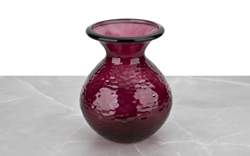 San Miguel Wazon szklany 24,5 cm bordowy 4828 Paradise recykling Online