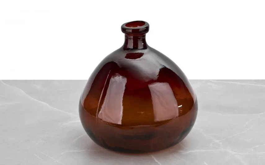 San Miguel Wazon szklany 23 cm brązowy Gradient Nature recykling Sale