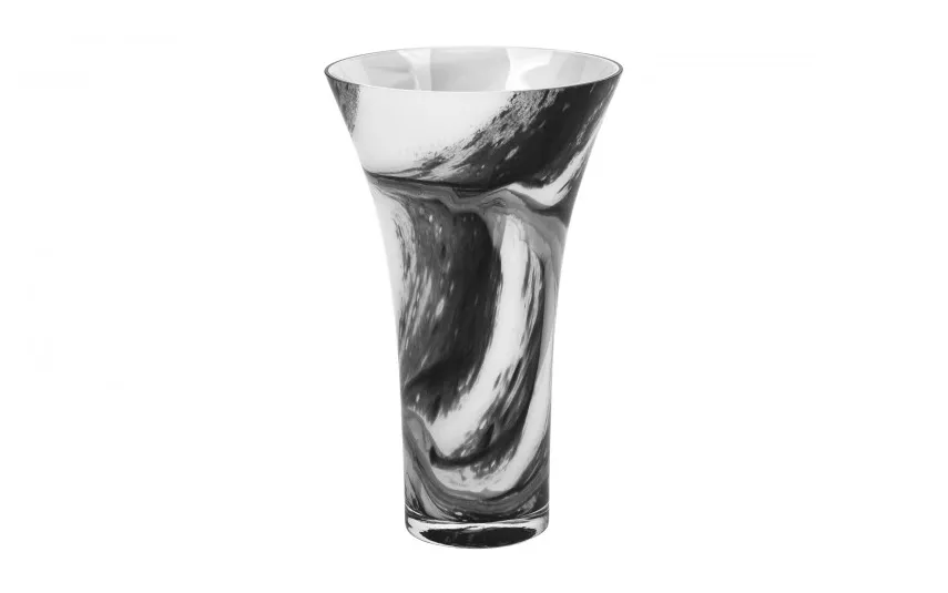 Sigma Glass Wazon szklany 28 cm czarno-biały 2310/C275 New