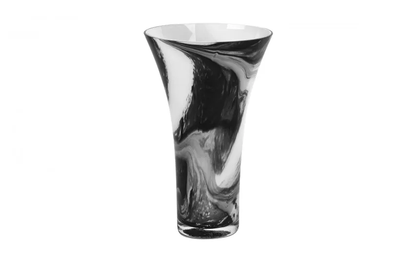 Sigma Glass Wazon szklany 28 cm czarno-biały 2310/C275 New