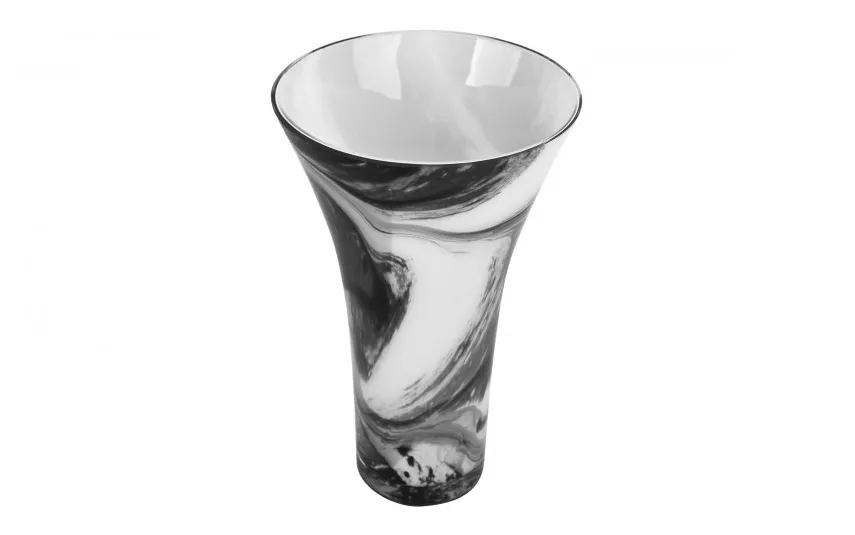 Sigma Glass Wazon szklany 28 cm czarno-biały 2310/C275 New