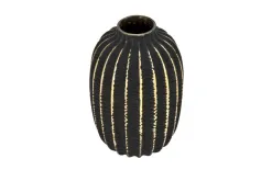 Art-Pol Wazon szklany 23 cm czarno-złoty AP172407 Best
