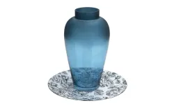 Art-Pol Wazon szklany 32,5 cm niebieski AP142238 Sale