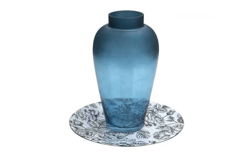 Art-Pol Wazon szklany 32,5 cm niebieski AP142238 Sale