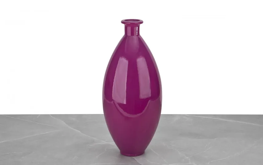 San Miguel Wazon szklany 38 cm różowy recykling New