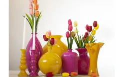 San Miguel Wazon szklany 23 cm żółty recykling Fashion