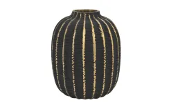 Art-Pol Wazon szklany 19cm czarno-złoty AP172406 Discount