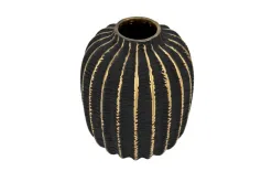Art-Pol Wazon szklany 19cm czarno-złoty AP172406 Discount