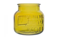 San Miguel Wazon szklany 20cm From me to you żółty recykling Discount
