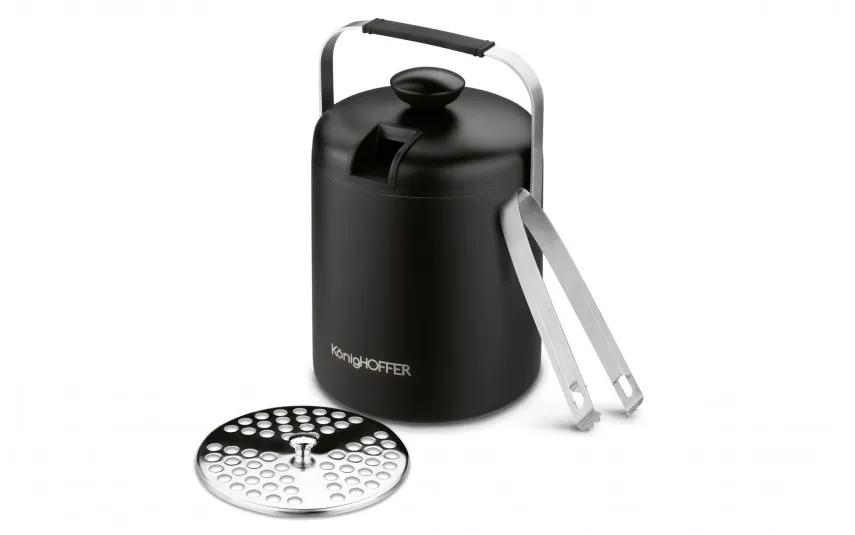 KonigHOFFER Wiaderko do lodu 1,3 L ze szczypcami Lugo czarny mat Sale