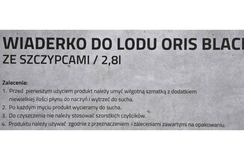 KingHoff Wiaderko do lodu ze szczypcami Oris 2,8 l czarne Sale