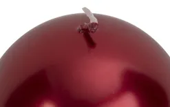 Świeca kula czerwony metalik śr. 10cm Hot
