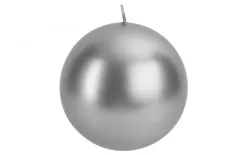 Świeca kula srebrny metalik śr. 10cm Best