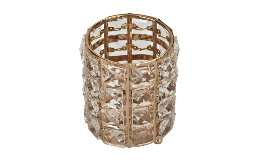Armir Home Decorations Świecznik kryształki 12 cm złoty Best