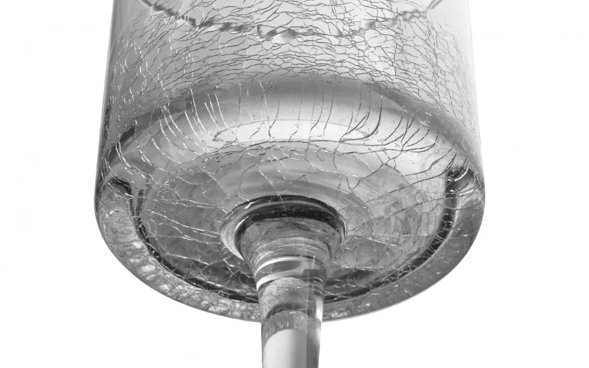 Sigma Glass Świecznik szklany efekt spękania 30 cm Krakla Online