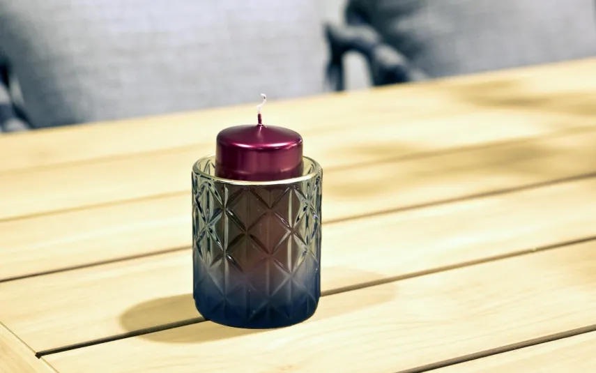 Art-Pol Świecznik szklany niebieski 129280 Discount